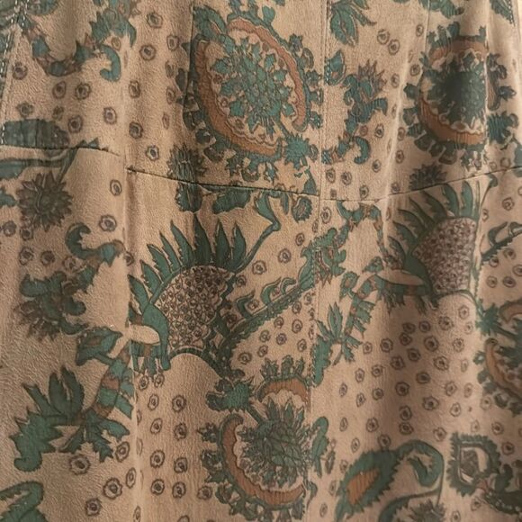 Vintage Beene Bazaar Size Medium/8 Suede Leather Paisley Lined Knee Length Skirt - Picture 11 of 14